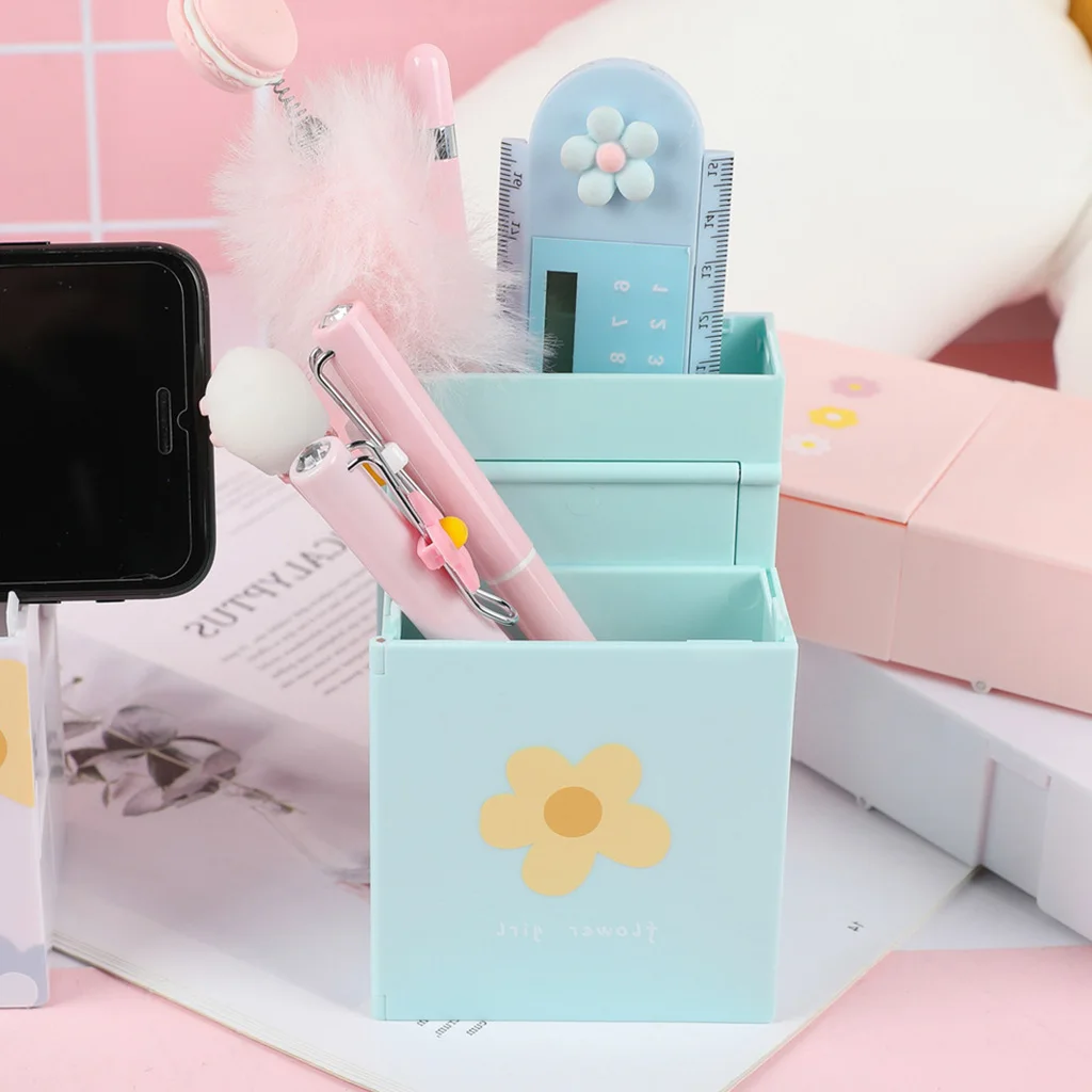 Cartoon Foldable Pencil Case Box Lovely Blue Flower Pen Holder Cute Desk Phone Stand Remote Caddy Holder for Student Kid
Cartoon Foldable Pencil Case Box Lovely Blue Flower Pen Holder Cute Desk Phone Stand Remote Caddy Holder for Student Kid