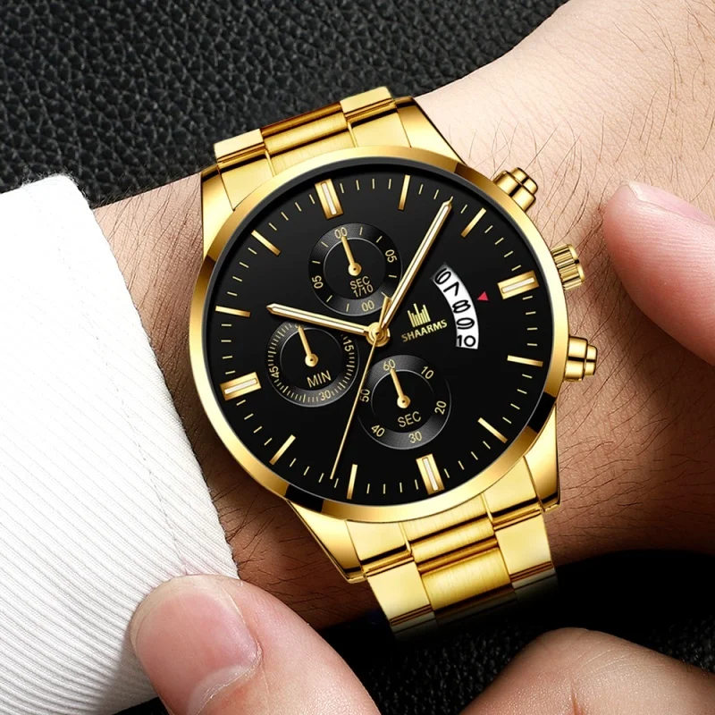 2020 Men Watch Chronograph Sport Mens Watches Top Brand Luxury Waterproof Full Steel Quartz Gold Clock Relogio Masculino | Наручные часы