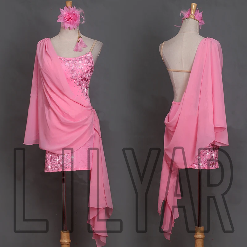New Latin dance dress competition dress performance Dress Adult custom Light Pink Embroidered diamond Dance Dress
New Latin dance dress competition dress performance Dress Adult custom Light Pink Embroidered diamond Dance Dress