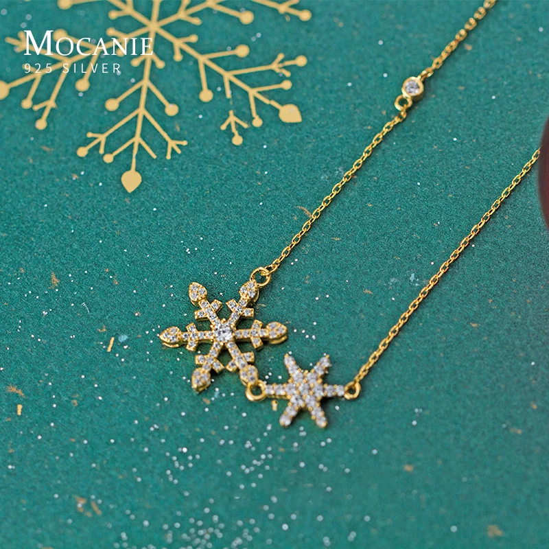 Mocanie Romantic Clear CZ Snowflake 925 Sterling Silver Pendant Necklace for Women Fashion Wedding Fine Jewelry Christmas Gift
Mocanie Romantic Clear CZ Snowflake 925 Sterling Silver Pendant Necklace for Women Fashion Wedding Fine Jewelry Christmas Gift