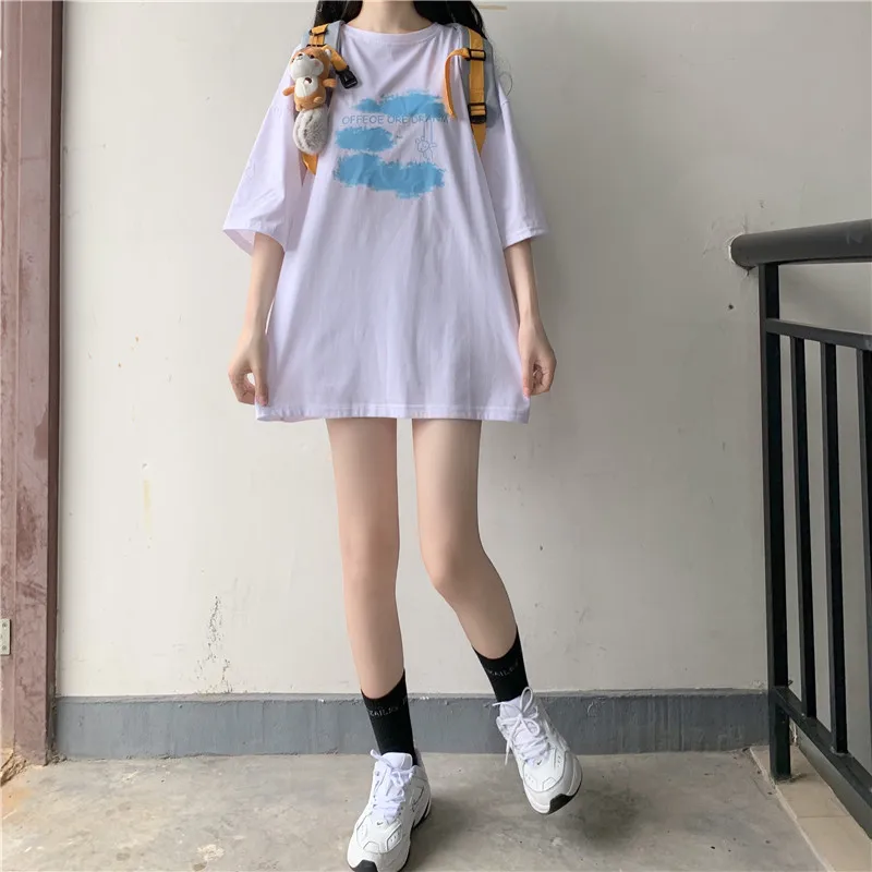 Clouds Print Female T Shirt Harajuku T-Shirts Women 2021 New Summer Short Sleeve Casual Clothing Punk GothicTee Tops
Clouds Print Female T Shirt Harajuku T-Shirts Women 2021 New Summer Short Sleeve Casual Clothing Punk GothicTee Tops