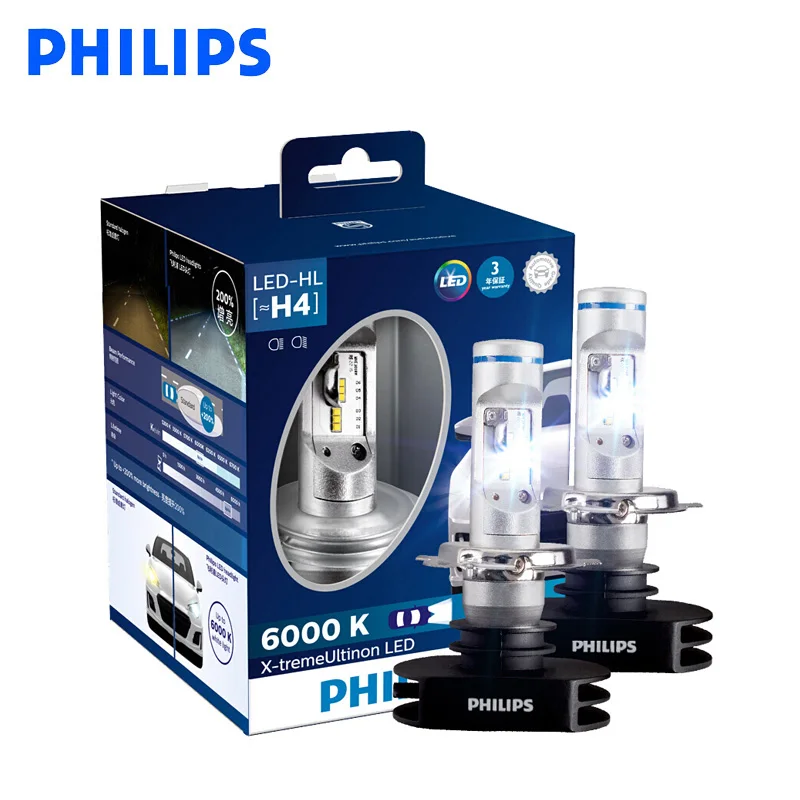 Philips LED H4 H7 H8 H11 H16 9005 9006 HB3 HB4 X-treme Ultinon LED Car Headlight Fog Lamps 6000K Cool White +200% Brighter, Pair
Philips LED H4 H7 H8 H11 H16 9005 9006 HB3 HB4 X-treme Ultinon LED Car Headlight Fog Lamps 6000K Cool White +200% Brighter, Pair