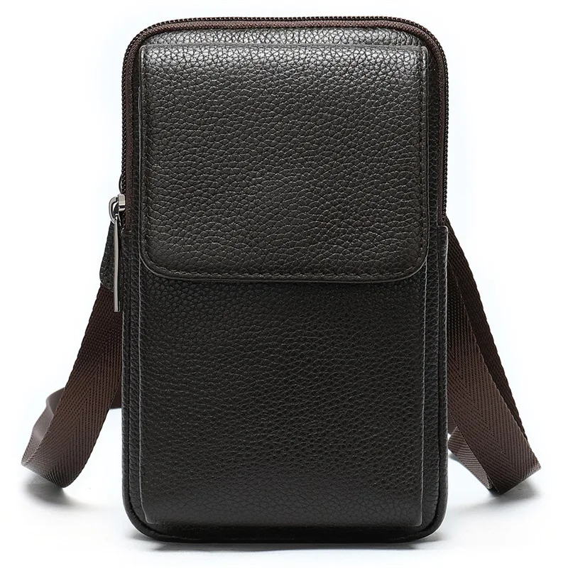 Fashion Business Men's Mobile Phone Waist Pack Genuine Leather Waist Bag Strap Belt Waist Pouch Zipper Shoulder Storage Bags Men 
Fashion Business Men's Mobile Phone Waist Pack Genuine Leather Waist Bag Strap Belt Waist Pouch Zipper Shoulder Storage Bags Men