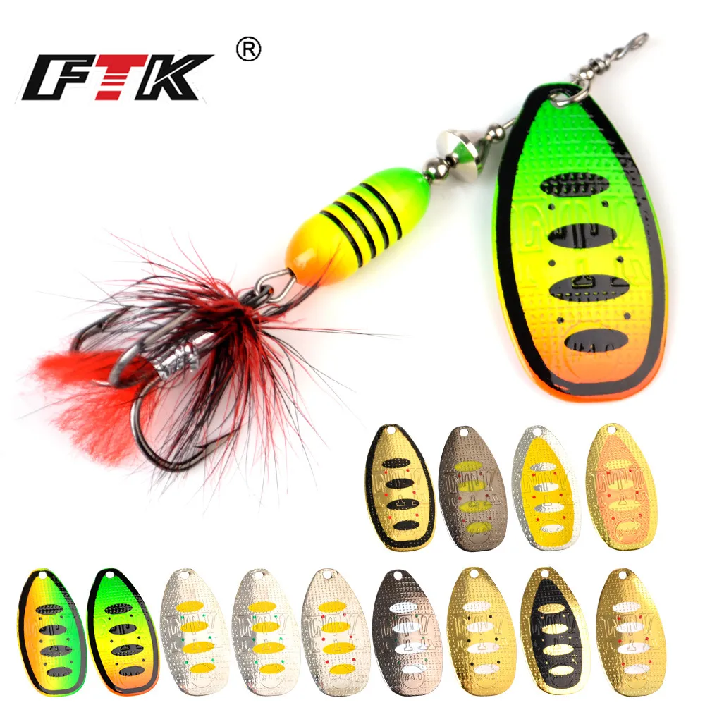 

1pcs Spinner Bait Fishing Lures Spoon Lure 17.5g With Feather Treble Hooks 1# Arttificial Bait Metal Wobblers Pike Tackle