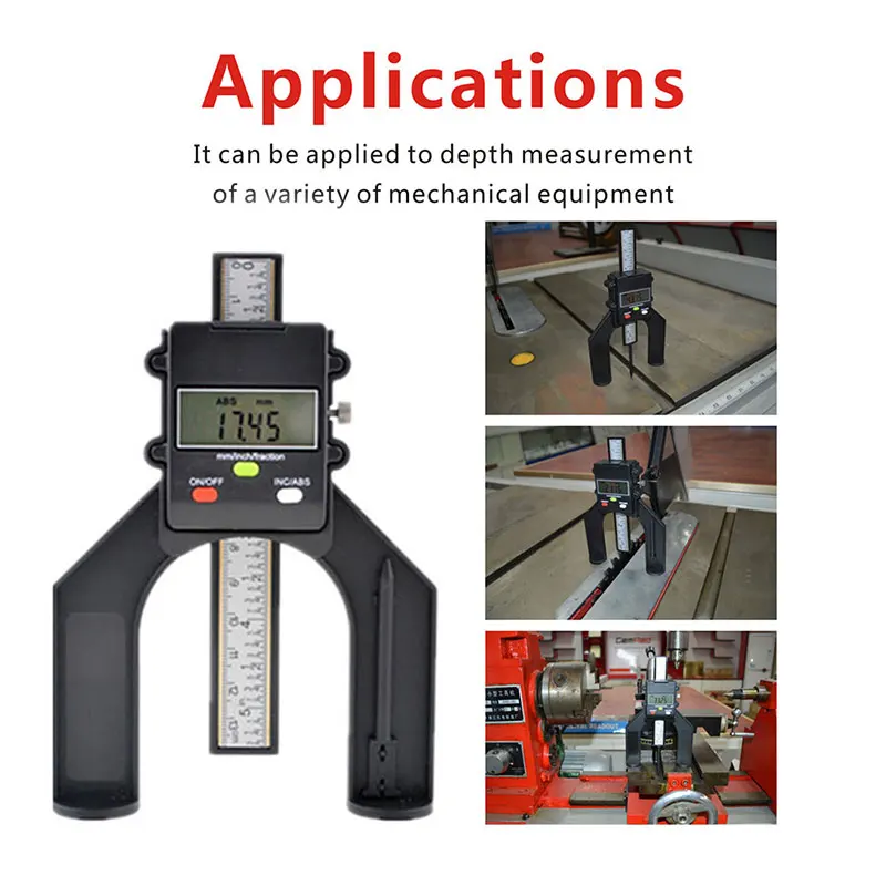 Digital Depth Gauge Tread Depth Gauge Height Caliper Tester Measure Tool LCD Magnetic Self Standing Aperture 80mm can CS 
Digital Depth Gauge Tread Depth Gauge Height Caliper Tester Measure Tool LCD Magnetic Self Standing Aperture 80mm can CS