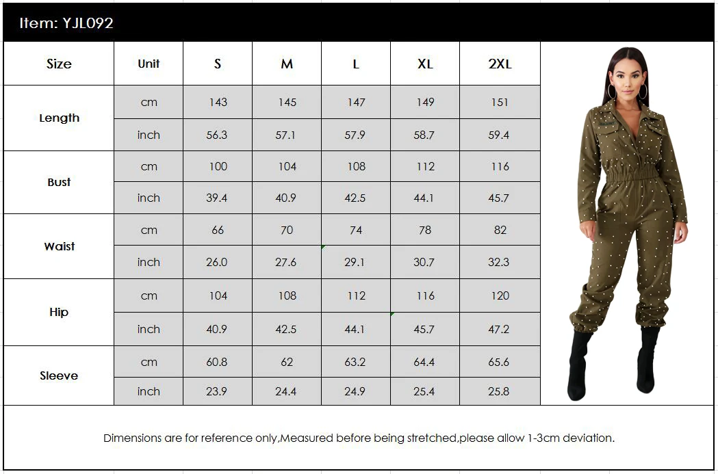 Fashion Women Jumpsuit Long Sleeve Romer Elastic Waist V Neck Playsuit Trousers Beads Long Pants Overalls Casual Outfits Female
Fashion Women Jumpsuit Long Sleeve Romer Elastic Waist V Neck Playsuit Trousers Beads Long Pants Overalls Casual Outfits Female