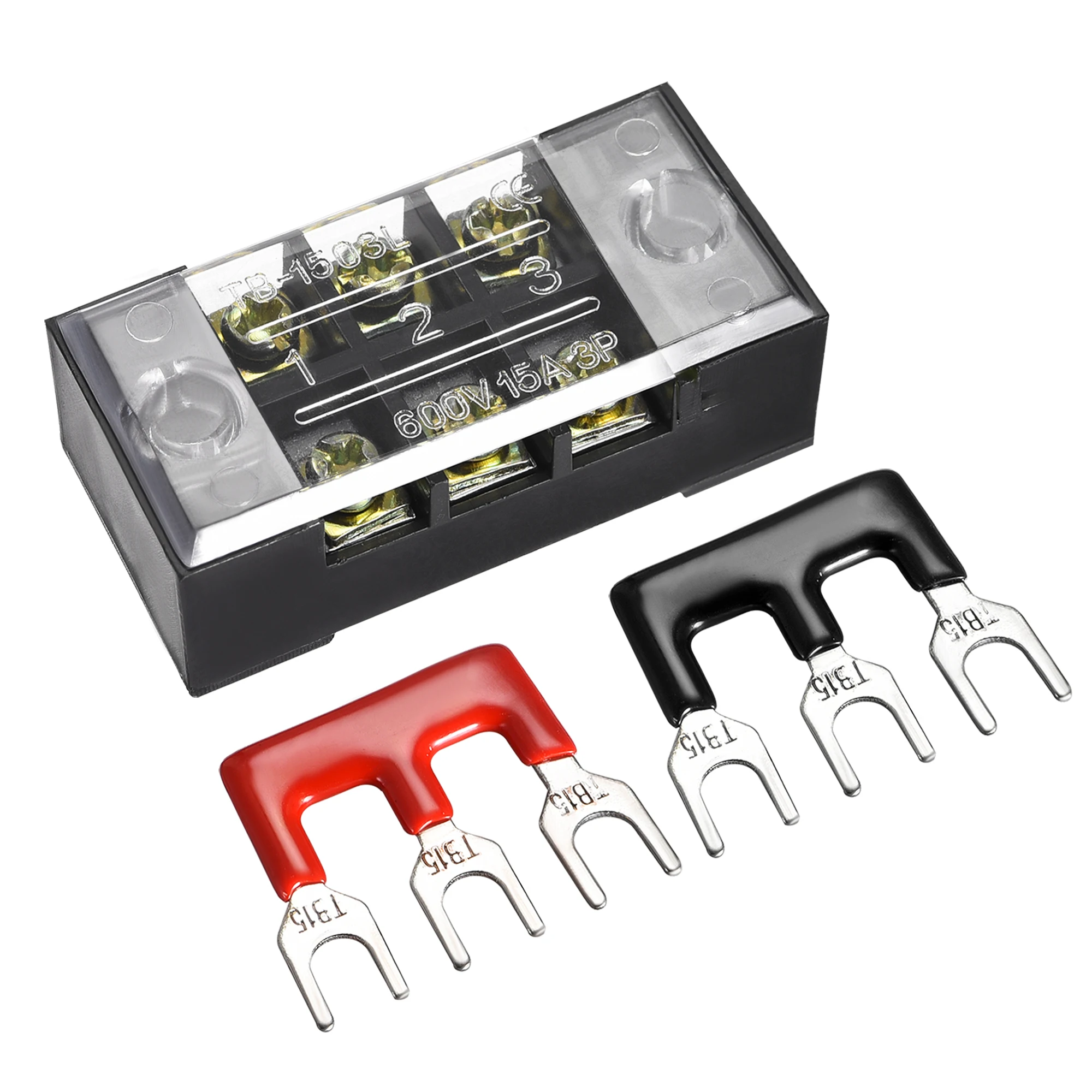 Uxcell 2Set 3 Positions Dual Rows 600V 15A Iron Screw Terminal Strip Barrier Block with Cover + 400V 25A Pre-Insulated
Uxcell 2Set 3 Positions Dual Rows 600V 15A Iron Screw Terminal Strip Barrier Block with Cover + 400V 25A Pre-Insulated