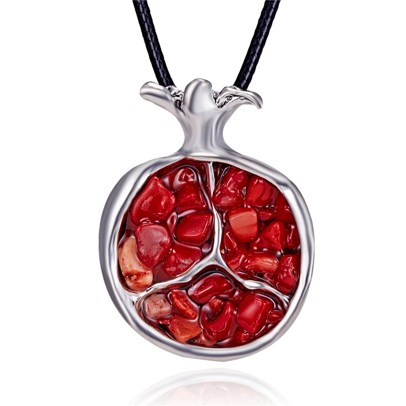 Женское Ожерелье с красным гранатом и драгоценным камнем длинная веревочная