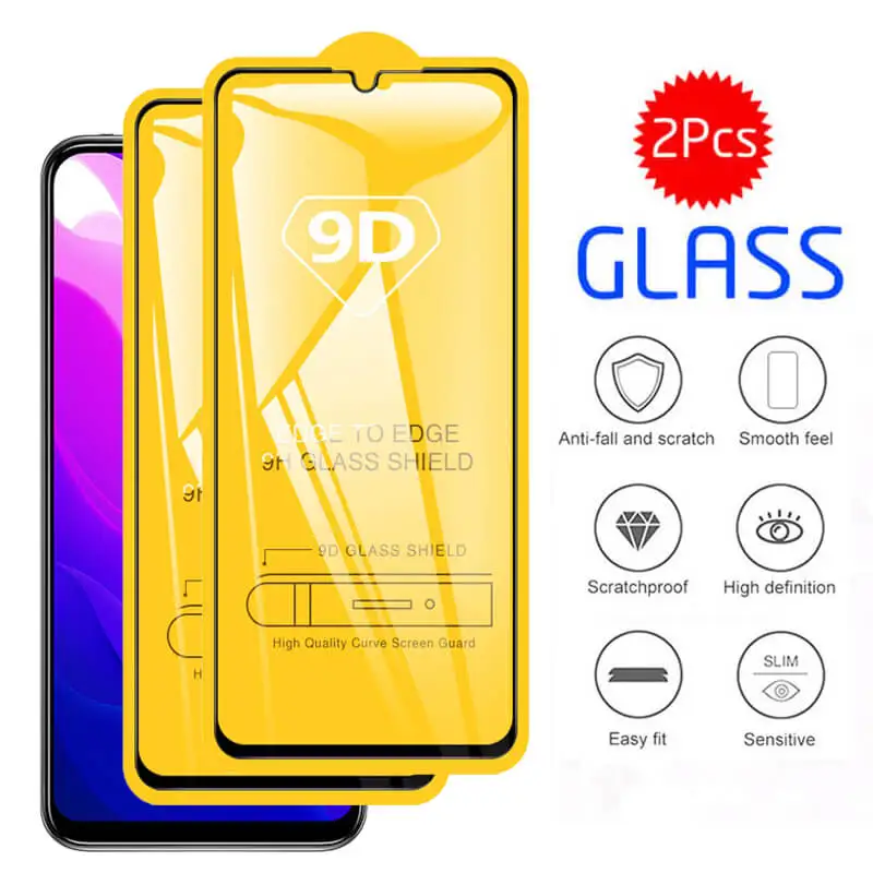 2 шт. Защитное стекло для Xiaomi Mi 10 Lite закаленное 9D полное покрытие Xiomi 9 Light SE LIte