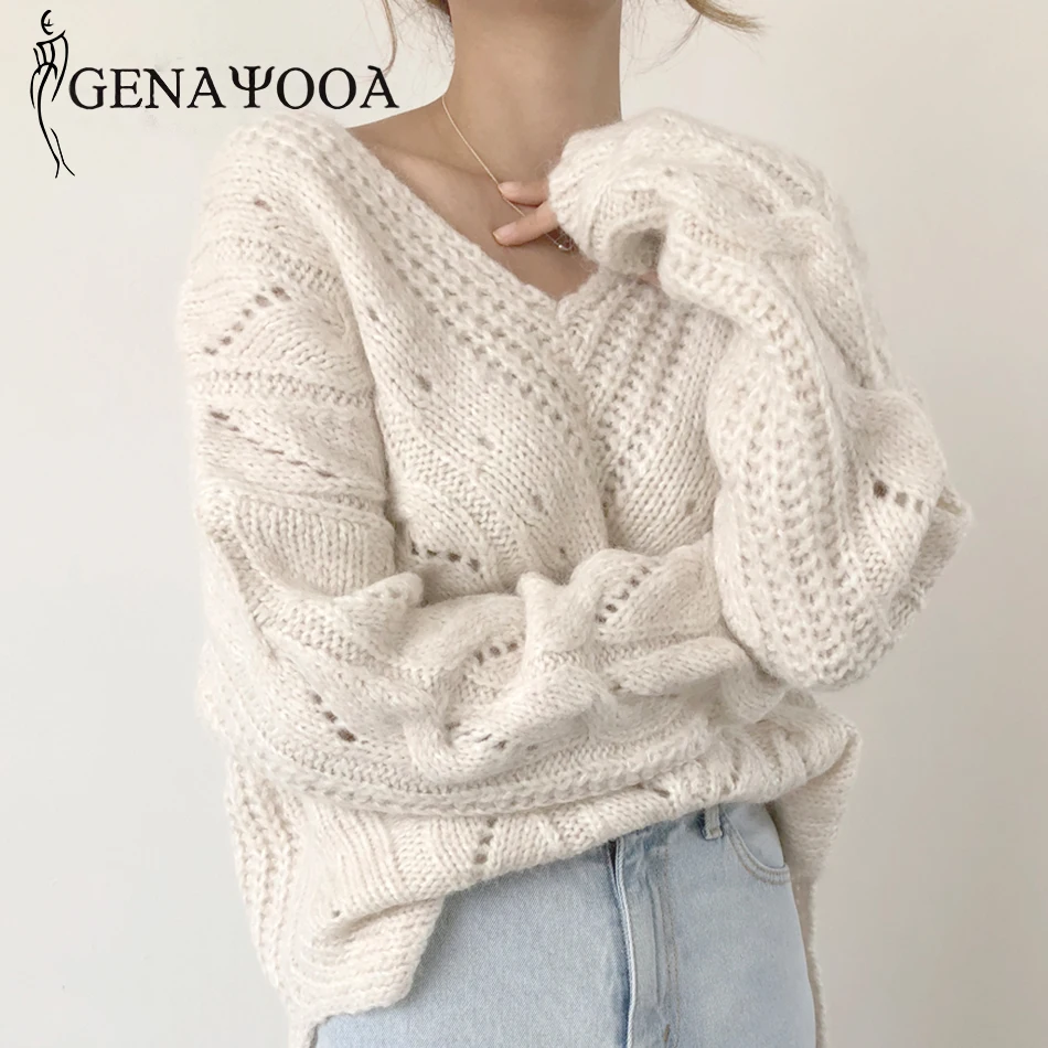 Genayooa Casual Cashmere Sweater Women Winter Pullover Solid Knit V Neck Long Sleeve Sweater Women Loose Warm Jumper Ladies
Genayooa Casual Cashmere Sweater Women Winter Pullover Solid Knit V Neck Long Sleeve Sweater Women Loose Warm Jumper Ladies