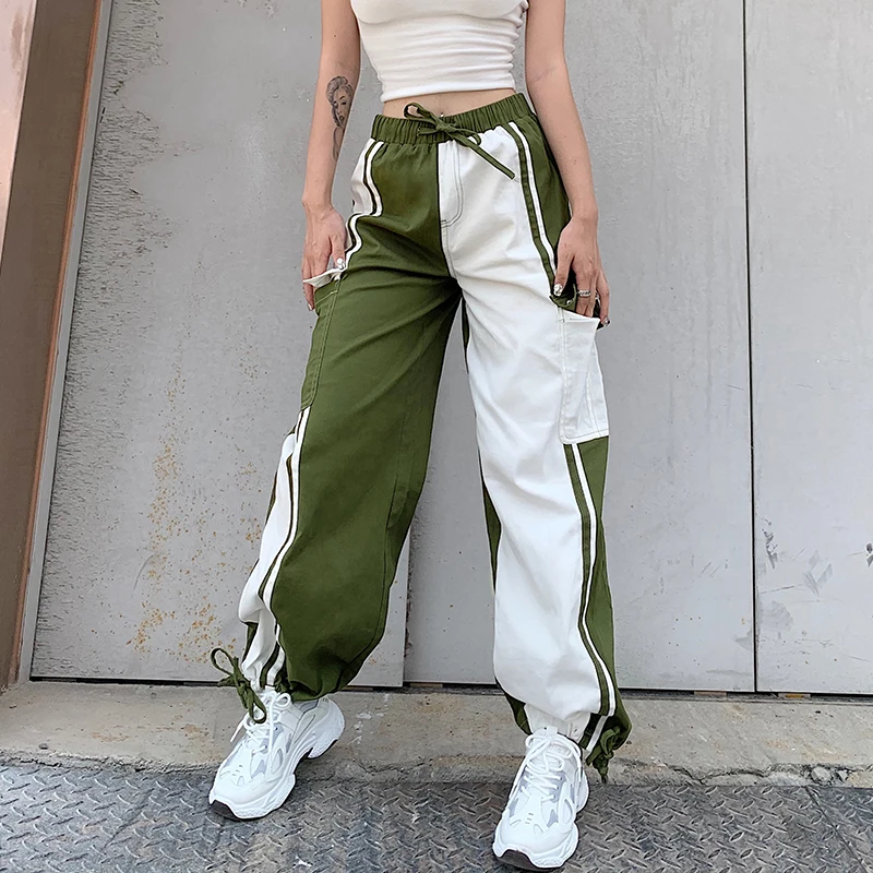 Stylish Women Color Block Trousers Fashion Cool Girls High Waist Lace-up Cargo Pants with Pockets for Ladies Streetwear
Stylish Women Color Block Trousers Fashion Cool Girls High Waist Lace-up Cargo Pants with Pockets for Ladies Streetwear