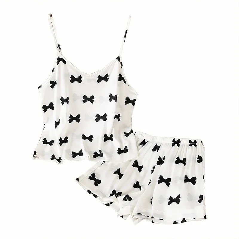 Supsender Cami&Shorts Suit Satin Lady Sleepwear Thin Pajamas Comfy Summer Loungewear Loose Casual Nightwear 2PCS Home Service
Supsender Cami&Shorts Suit Satin Lady Sleepwear Thin Pajamas Comfy Summer Loungewear Loose Casual Nightwear 2PCS Home Service