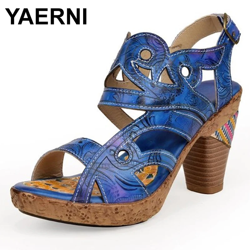 YAERNI High Heels Retro Ladies Sandals Women Shoes 2020 New Spring Summer Genuine Leather Hand-painted Stitching Women Sandals
YAERNI High Heels Retro Ladies Sandals Women Shoes 2020 New Spring Summer Genuine Leather Hand-painted Stitching Women Sandals