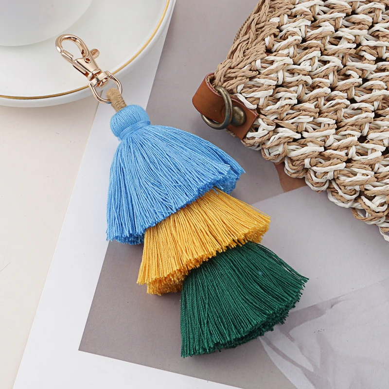 Bohemian Multicolor Handmade Layered Tassel Keychain Simple Key Ring Fit Women Girls Handbag Accessorie Jewelry Gift
Bohemian Multicolor Handmade Layered Tassel Keychain Simple Key Ring Fit Women Girls Handbag Accessorie Jewelry Gift