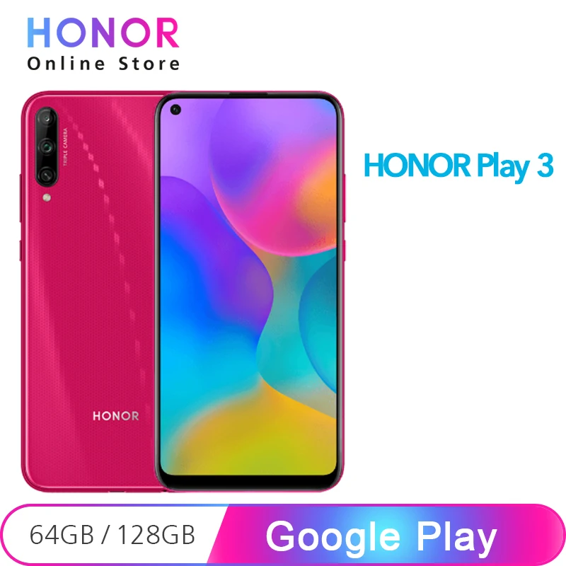 Оригинальный мобильный телефон Honor Play 3 64 ГБ/128 ГБ тройная камера 48 МП