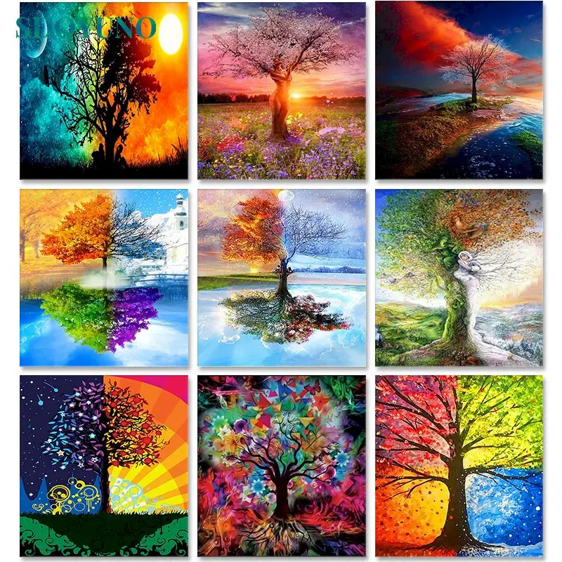 SDOYUNO Painting By Numbers Kits Four Season Trees DIY 60x75cm Oil Drawing By Numbers On Canvas Scenery Frameless Home Decor
SDOYUNO Painting By Numbers Kits Four Season Trees DIY 60x75cm Oil Drawing By Numbers On Canvas Scenery Frameless Home Decor