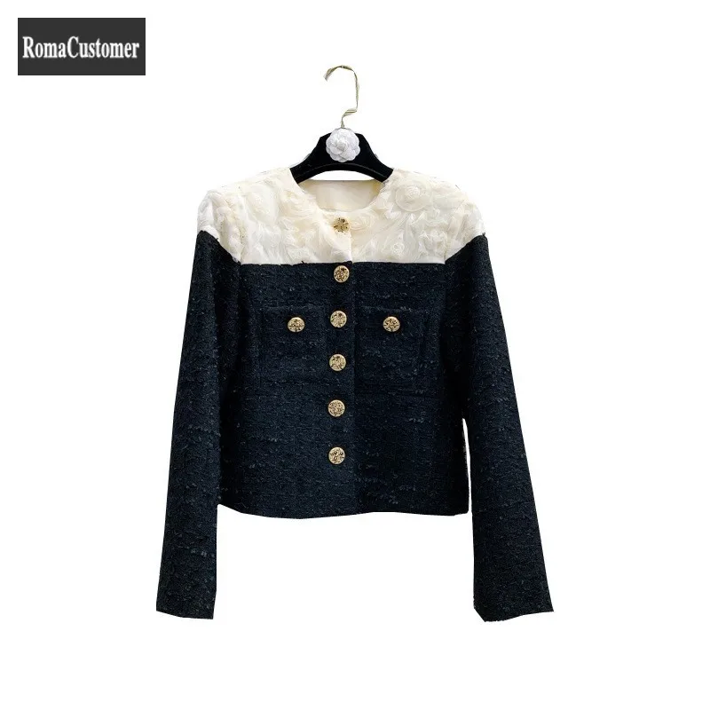 Spring Womens New Vintage Tweed Jacket Mixed Colors Short Elegant Casual Outerwear O-Neck Single Breasted Straight Female Coat
Spring Womens New Vintage Tweed Jacket Mixed Colors Short Elegant Casual Outerwear O-Neck Single Breasted Straight Female Coat