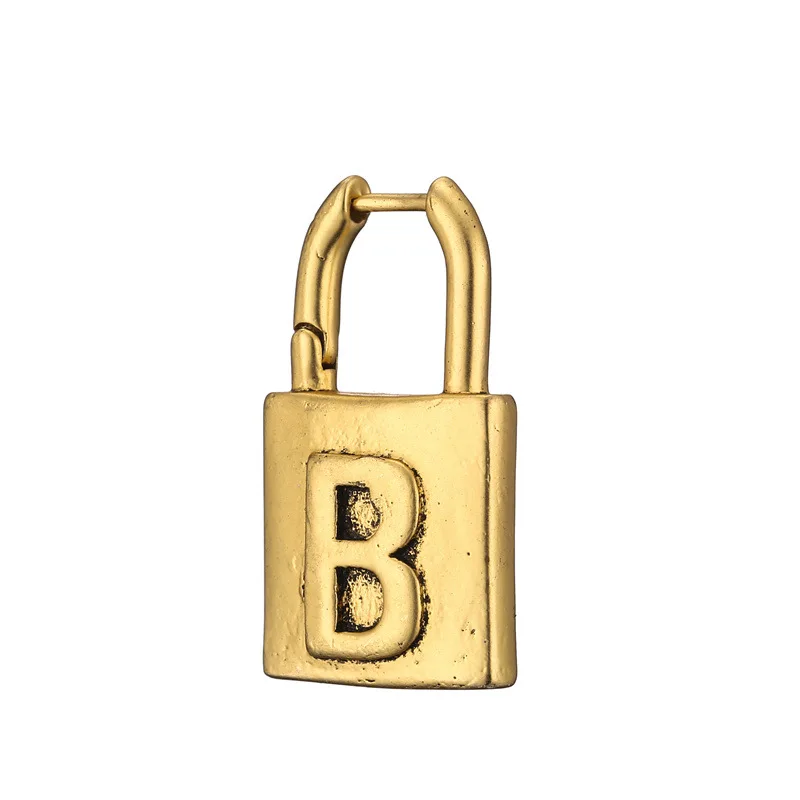 Stainless Steel Letter B Lock Earrings Women Personality Design Celebrities Jewelry Fashion Vintage Punk Padlock Dangle Earring
Stainless Steel Letter B Lock Earrings Women Personality Design Celebrities Jewelry Fashion Vintage Punk Padlock Dangle Earring