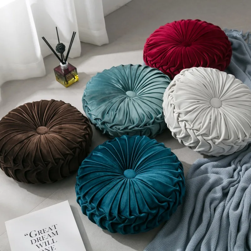 Velvet Pleated Round Pumpkin Throw Pillow For Couch Floor Cushion Pillow Decorative For Home Sofa Chair Bed Car Ppoduszka
Velvet Pleated Round Pumpkin Throw Pillow For Couch Floor Cushion Pillow Decorative For Home Sofa Chair Bed Car Ppoduszka