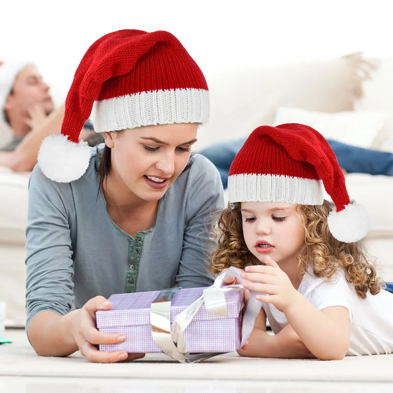 Christmas Hats Red And White Sweater Santa Hat Cute Pompom Adult Childrens Cap Christmas Gift For Kids New Year Supplies
Christmas Hats Red And White Sweater Santa Hat Cute Pompom Adult Childrens Cap Christmas Gift For Kids New Year Supplies