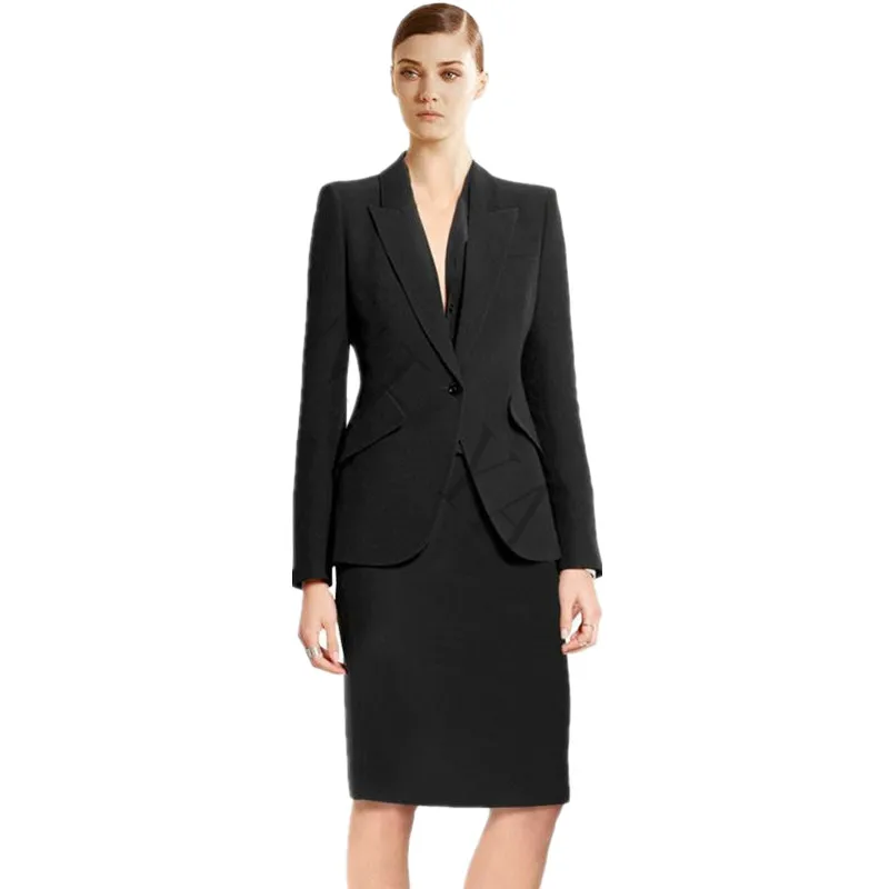 Black Women Blazer Suits Elegant With Skirt Cotton Blended Jacket+Skirt Blazer 2 Pieces Set For Women Slim Female Office Uniform
Black Women Blazer Suits Elegant With Skirt Cotton Blended Jacket+Skirt Blazer 2 Pieces Set For Women Slim Female Office Uniform
