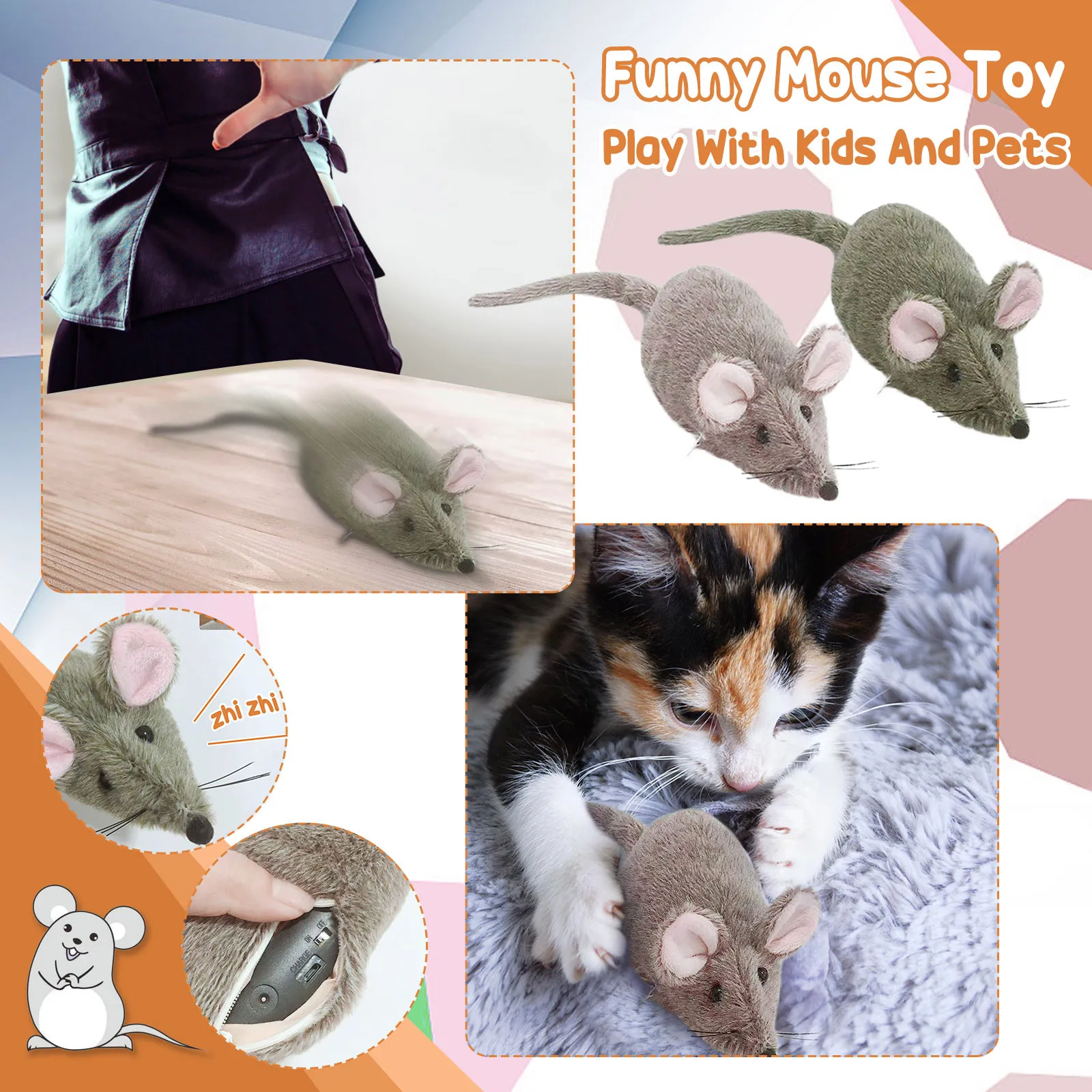 Plush toy electric simulation plush toy mouse It can move the tail, can move and make a sound. Funny pet toy jouet enfant
Plush toy electric simulation plush toy mouse It can move the tail, can move and make a sound. Funny pet toy jouet enfant