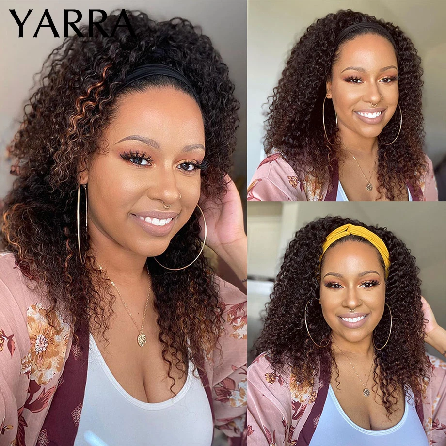 Kinky Curly Highlight Headband Wig Human Hair Omber 4/27 Blonde Kinky curly Human Hair Wigs for Women Remy Brazilian Hair Yarra
Kinky Curly Highlight Headband Wig Human Hair Omber 4/27 Blonde Kinky curly Human Hair Wigs for Women Remy Brazilian Hair Yarra