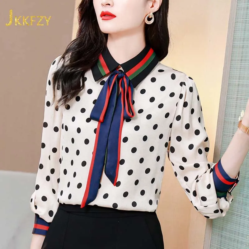 Plus Size Bow Blouse Woman Retro Spring New Fashion Wave Point Shirt Design Korean Blouses 2021 Blusas Mujer De Moda
Plus Size Bow Blouse Woman Retro Spring New Fashion Wave Point Shirt Design Korean Blouses 2021 Blusas Mujer De Moda