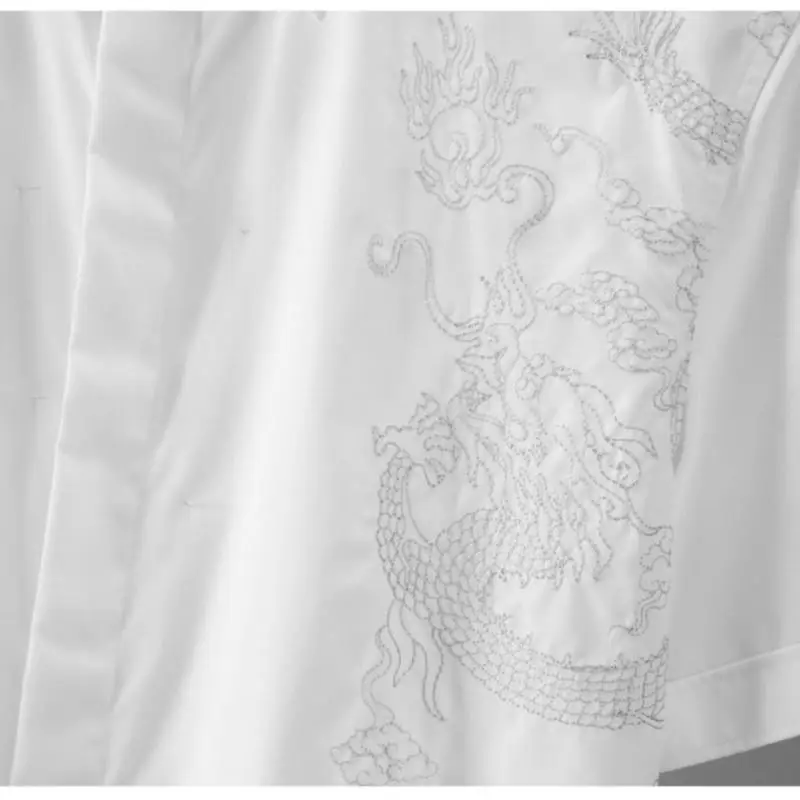 High Quality Cotton Male Shirts Luxury Chinese Dragon Embroidery Short Sleeve Mens Dress Shirts Slim Fit Party Man Shirts 4XL 
High Quality Cotton Male Shirts Luxury Chinese Dragon Embroidery Short Sleeve Mens Dress Shirts Slim Fit Party Man Shirts 4XL