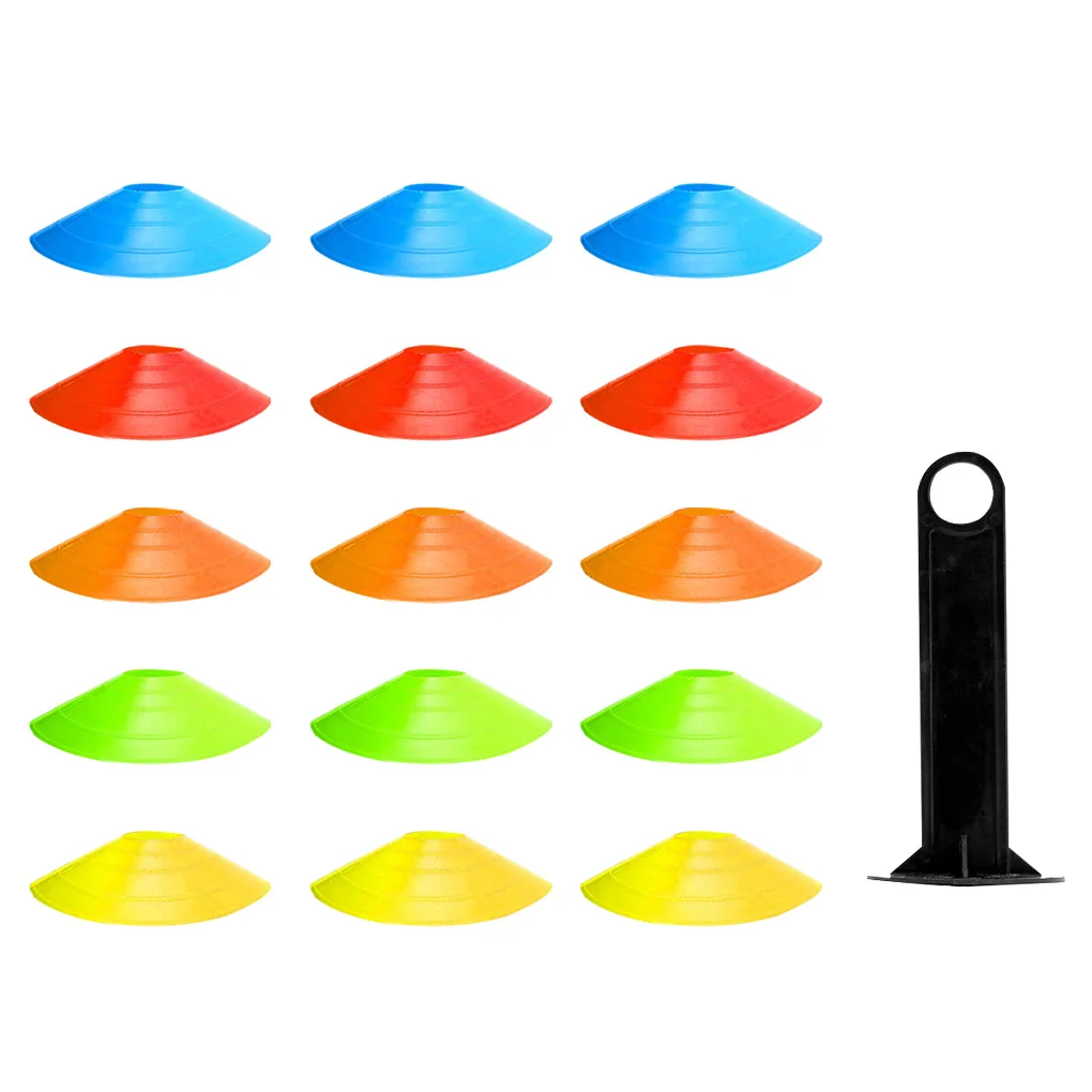 

15 Pcs/Set Gility Disc Cone Set Football Training Cones Soccer Entertainment Sports Marker Disc Football Marking Discs