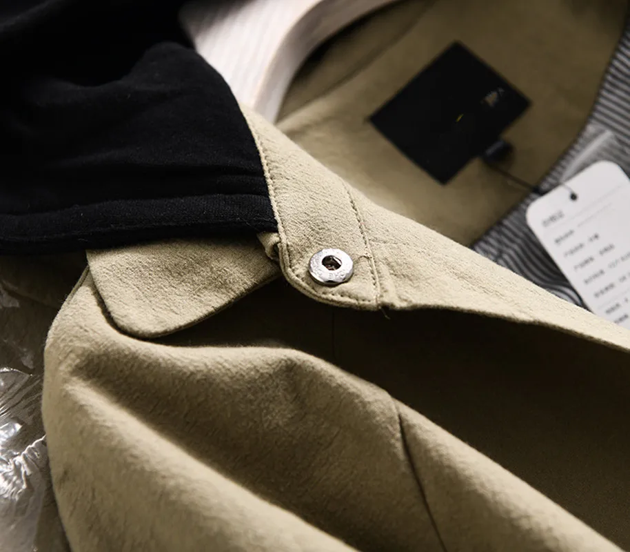 Loose style spring dress hooded slim straight tube women's medium length windbreaker
Loose style spring dress hooded slim straight tube women's medium length windbreaker