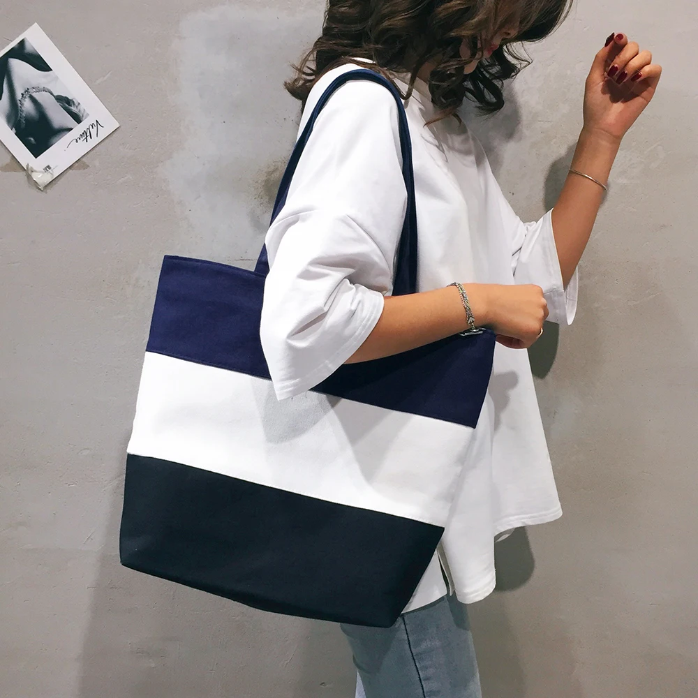 Eco-friendly Shopping Bag 2021 Classic Fashion Stripe Large Capacity Wild Canvas Bag Portable Storage Bag Shoulder Tote Bag
Eco-friendly Shopping Bag 2021 Classic Fashion Stripe Large Capacity Wild Canvas Bag Portable Storage Bag Shoulder Tote Bag