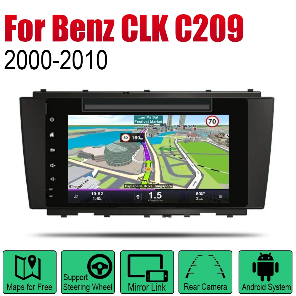 Android 2 Din Авто Радио DVD для Mercedes Benz CLK Class C209 A209 2000 ~ 2010 NTG автомобильный
