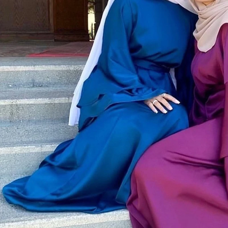 Ramadan Eid Women Maxi Dress Double Layer Flare Long Sleeve Abaya Muslim Kaftan Belted Solid Color Satin Robe Party Gown K3NF
Ramadan Eid Women Maxi Dress Double Layer Flare Long Sleeve Abaya Muslim Kaftan Belted Solid Color Satin Robe Party Gown K3NF