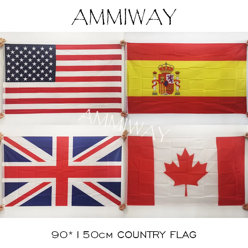 AMMIWAY 90*150 см 3x5 футов США американская Испания Великобритания Канада полиэстер