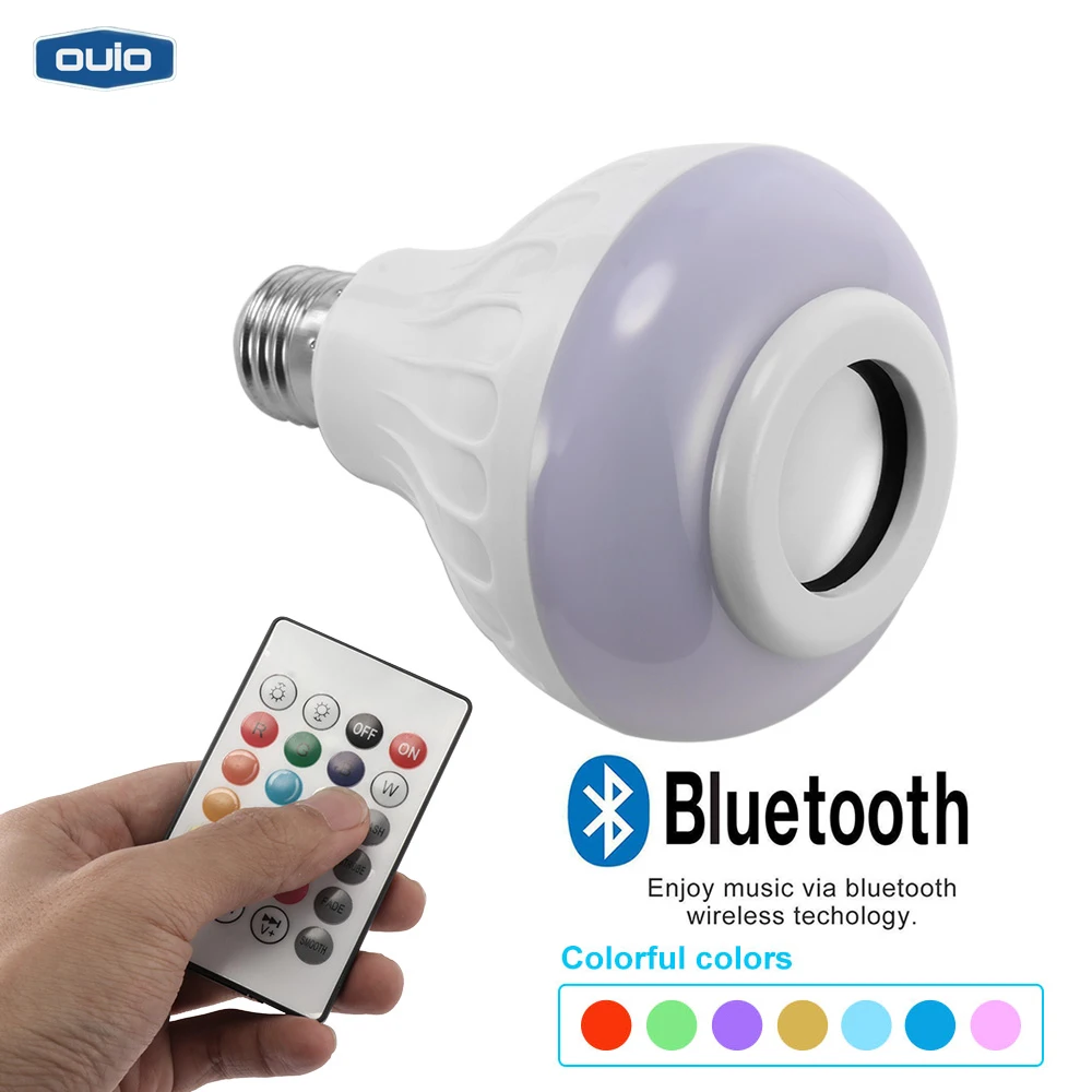 Bluetooth динамик светодиодный музыкальный светильник для дома E27 12 Вт светодиодная