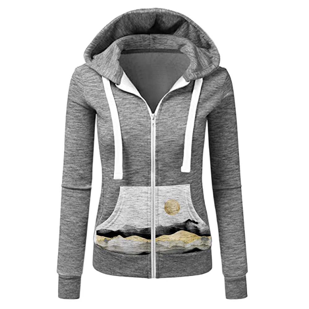 2021 Fashion Printed Long Sleeve Women Sweatshirt Hoodie Casual Hooded Neck Zipper Pocket Stitching Slim Fit Hooded Sweater Coat
2021 Fashion Printed Long Sleeve Women Sweatshirt Hoodie Casual Hooded Neck Zipper Pocket Stitching Slim Fit Hooded Sweater Coat