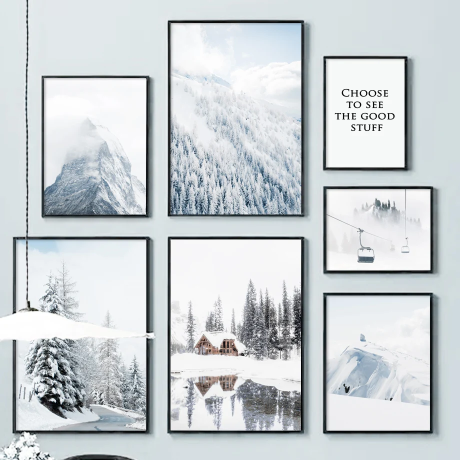 Winter Snow Mountain Forest Cypress Landscape Wall Art Canvas Painting Nordic Posters&Prints Wall Pictures For Living Room Decor
Winter Snow Mountain Forest Cypress Landscape Wall Art Canvas Painting Nordic Posters&Prints Wall Pictures For Living Room Decor