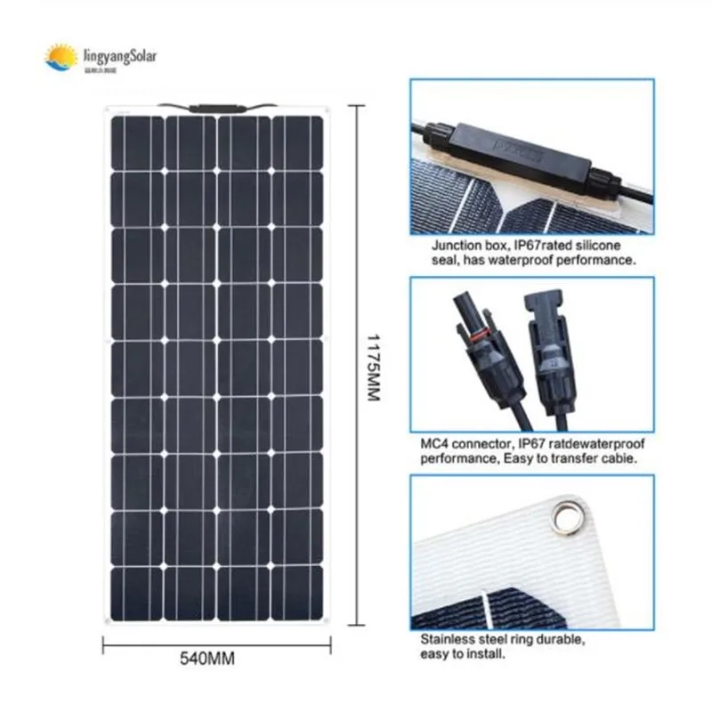 Convenient and high flexibility 100W flexible solar panel 12V solar cell system RV marine camping car outdoor light led sun
Convenient and high flexibility 100W flexible solar panel 12V solar cell system RV marine camping car outdoor light led sun