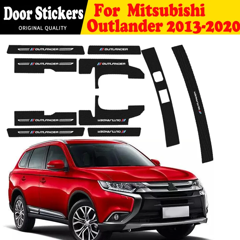 Кожаные наклейки на порог двери автомобиля для Mitsubishi Outlander 2013 2016 2018 защитная