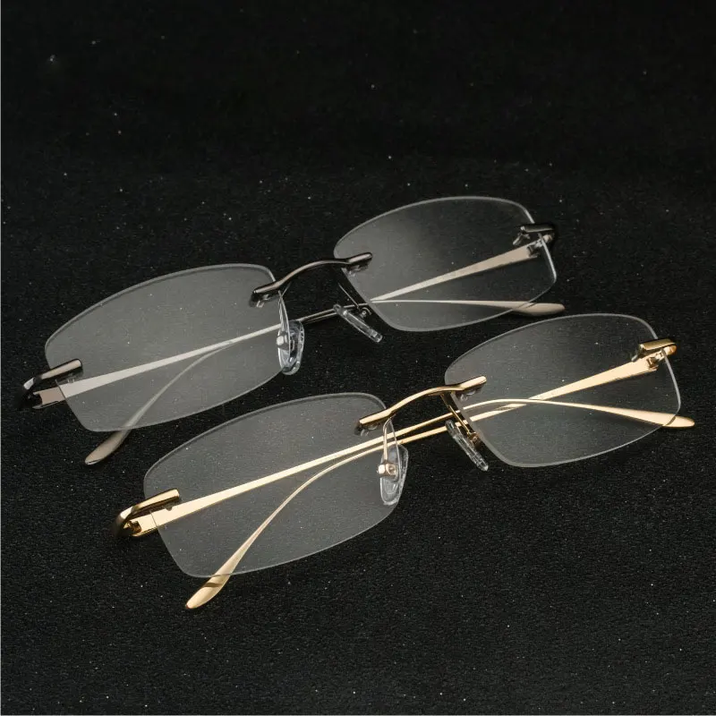 New Arrival Rimless Metal Frame Glasses For Male Business Style Casual Thin Temple Legs Myopia Spectacles
New Arrival Rimless Metal Frame Glasses For Male Business Style Casual Thin Temple Legs Myopia Spectacles