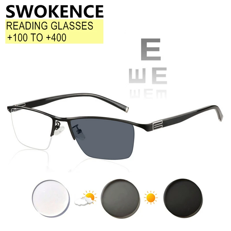 SWOKENCE Anti Blue Ray Photochromic Reading Glasses Men Women Business Alloy Frame Spectacles For Presbyopic Or Hyperopia R138
SWOKENCE Anti Blue Ray Photochromic Reading Glasses Men Women Business Alloy Frame Spectacles For Presbyopic Or Hyperopia R138