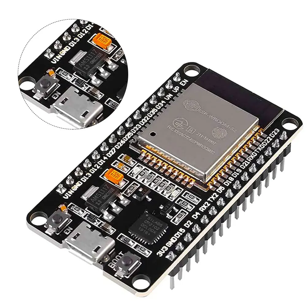 2PCS ESP-WROOM-32 Development Board 2.4GHz Dual WiFi Cores Microcontroller Processor For Arduino IDE Supports AP/STA AP/STA
2PCS ESP-WROOM-32 Development Board 2.4GHz Dual WiFi Cores Microcontroller Processor For Arduino IDE Supports AP/STA AP/STA