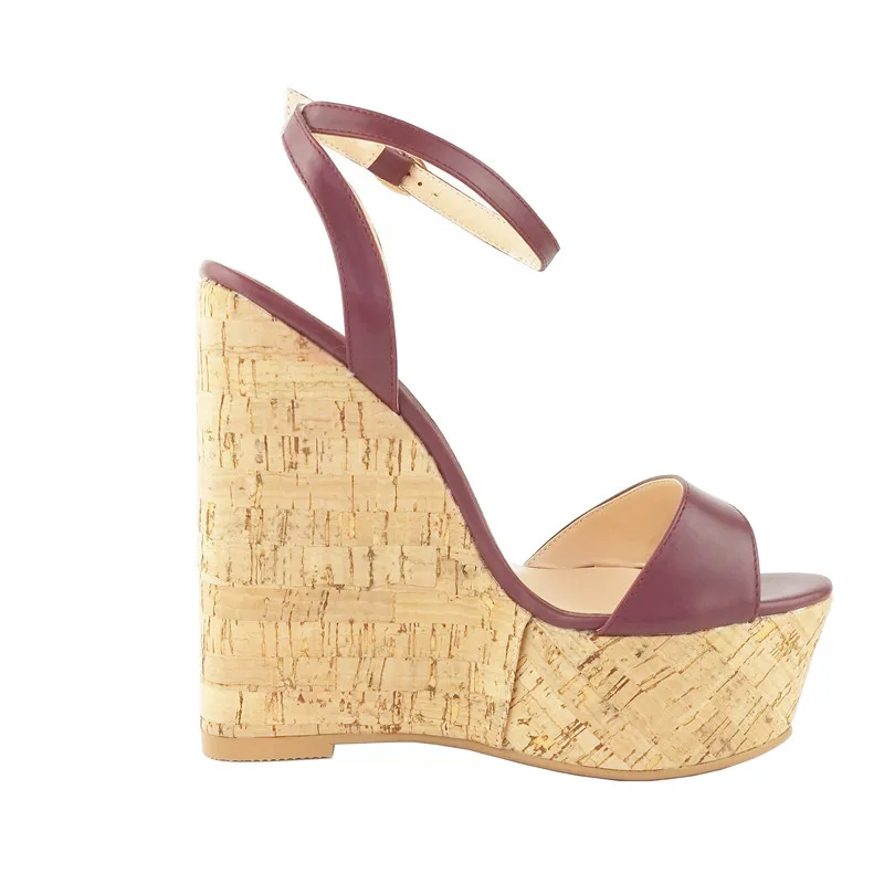 Women Cork Wedge Platform Sandals Peep Toe High Heels Shoes Slingback Summer Ladies Shoes Comfortable to Wear Black Wine Red
Women Cork Wedge Platform Sandals Peep Toe High Heels Shoes Slingback Summer Ladies Shoes Comfortable to Wear Black Wine Red