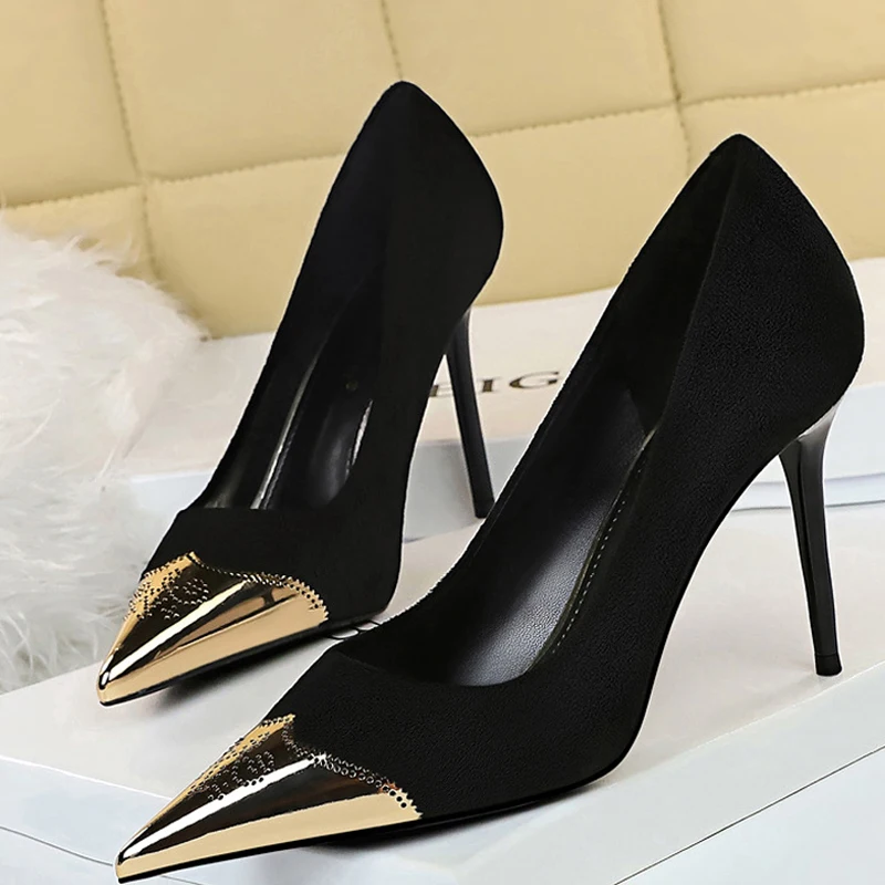 Shoes Sexy Stiletto Woman Pumps Suede Women Shoes Metal Pointed Toe Women Heels Ladies Shoes Career Office Shoes Female
Shoes Sexy Stiletto Woman Pumps Suede Women Shoes Metal Pointed Toe Women Heels Ladies Shoes Career Office Shoes Female