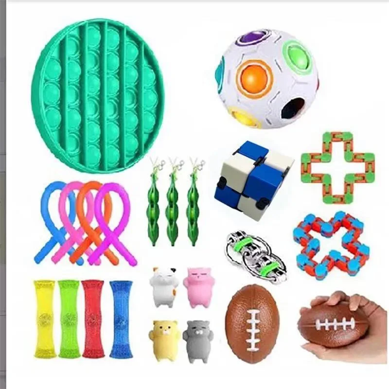21-29Pcs Pack Fidget Sensory Toy Set Stress Relief Toys Autism Anxiety Relief Stress Bubble Fidget Toys for Kids Adults
21-29Pcs Pack Fidget Sensory Toy Set Stress Relief Toys Autism Anxiety Relief Stress Bubble Fidget Toys for Kids Adults