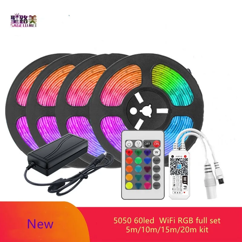 5/10/15/20M LED Strip light DC12V smd5050 60led WiFi RGB set with 24 Keys Wireless Intelligent RGB controller
5/10/15/20M LED Strip light DC12V smd5050 60led WiFi RGB set with 24 Keys Wireless Intelligent RGB controller