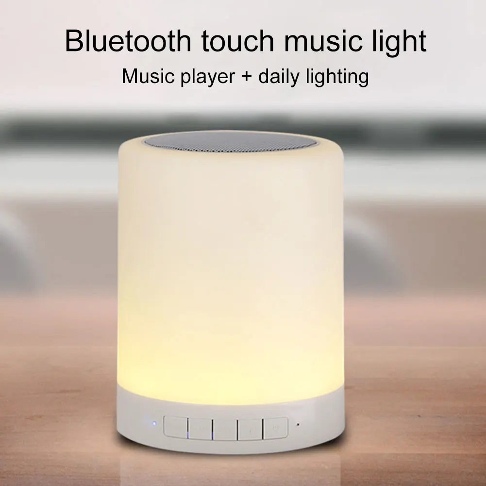 

Touch Bedside Lamp LED Mood Light With Bluetooth Speaker Touch Control Dimmable Multicolour For Bedroom Living Room Office White