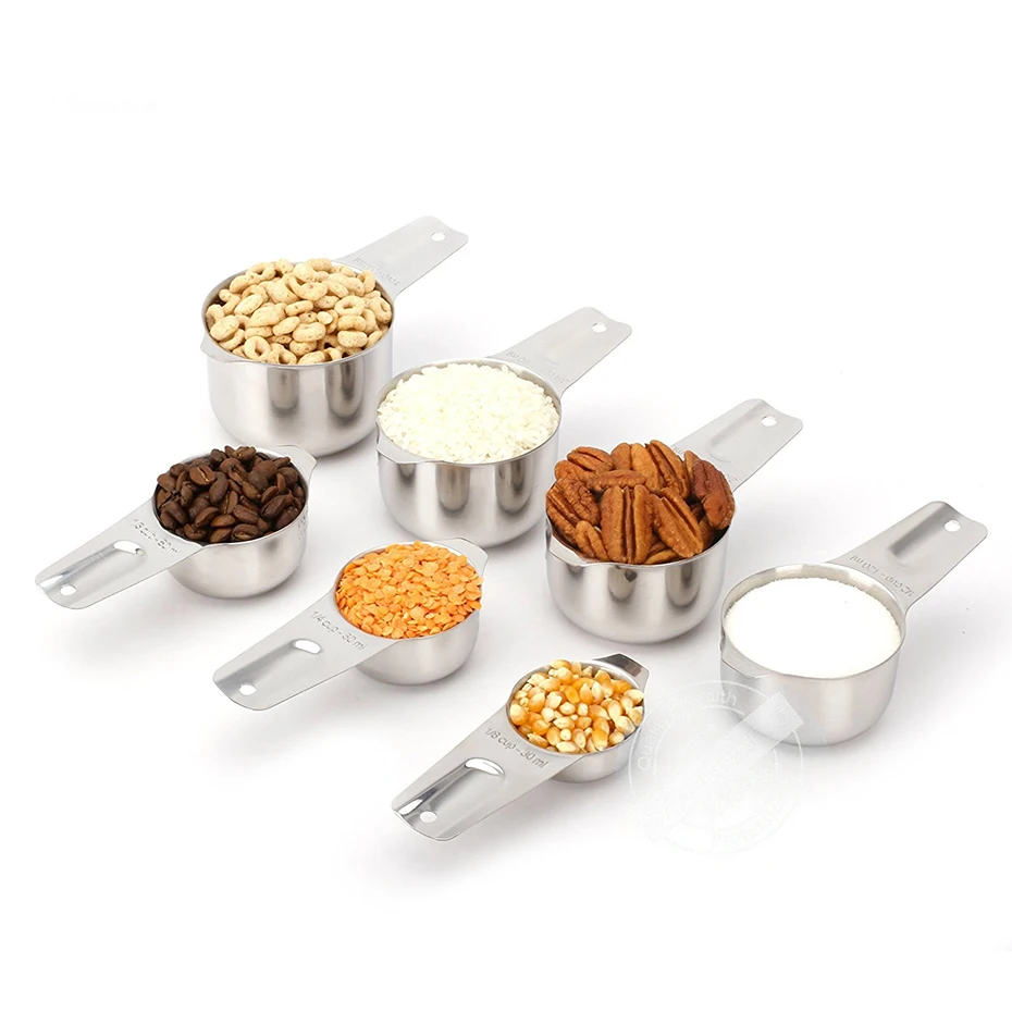 Measuring Cups 7 Piece Coffee Scoop 304 Stainless Steel Measuring Cup Set. Liquid or Dry Measuring Cup with Nesting Cups Feature
Measuring Cups 7 Piece Coffee Scoop 304 Stainless Steel Measuring Cup Set. Liquid or Dry Measuring Cup with Nesting Cups Feature