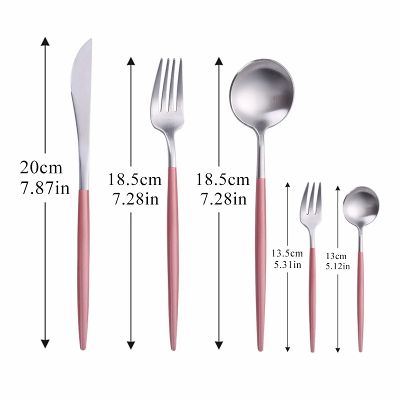 Pink Silver Cutlery Set Stainless Steel Dessert Tableware Western Fork Knife Spoon Travel Flatware Gold Dinnerware Dropshopping
Pink Silver Cutlery Set Stainless Steel Dessert Tableware Western Fork Knife Spoon Travel Flatware Gold Dinnerware Dropshopping
